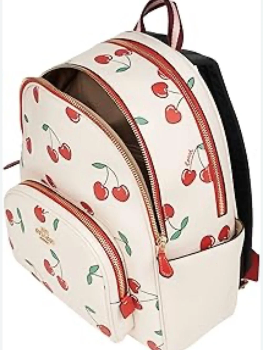 Authentic Coach Court Backpack With Heart Cherry Print CE628 - Picture 1 of 10